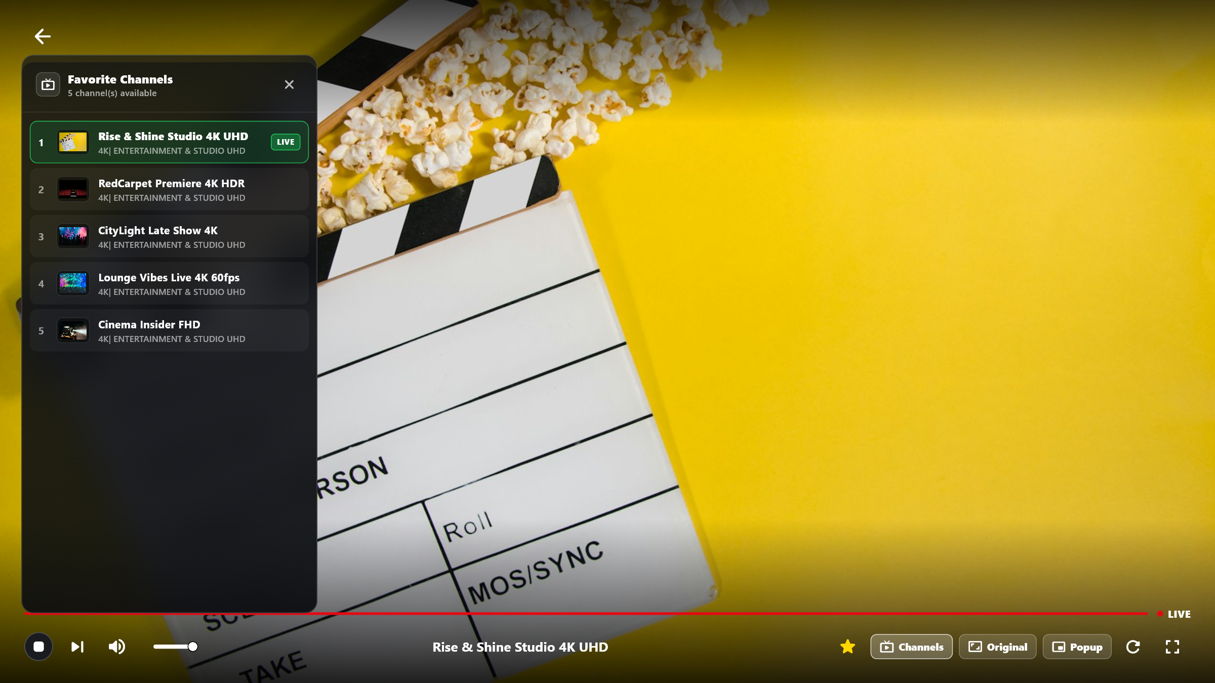 Full Screen Player, 5 Aspect Ratio Sizes & Frosted-Glass Drawers